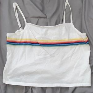 Tillys rainbow stripped crop top